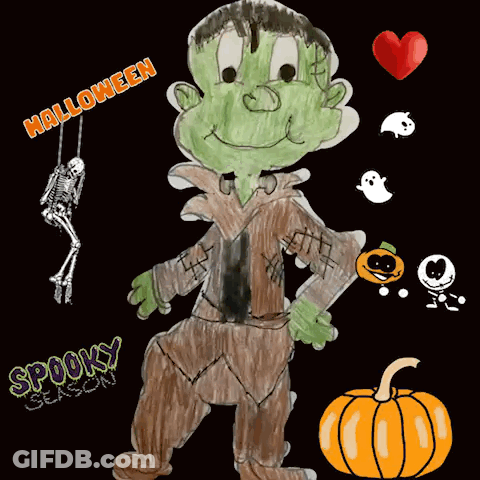 Frankenstein Halloween Spooky Season GIF