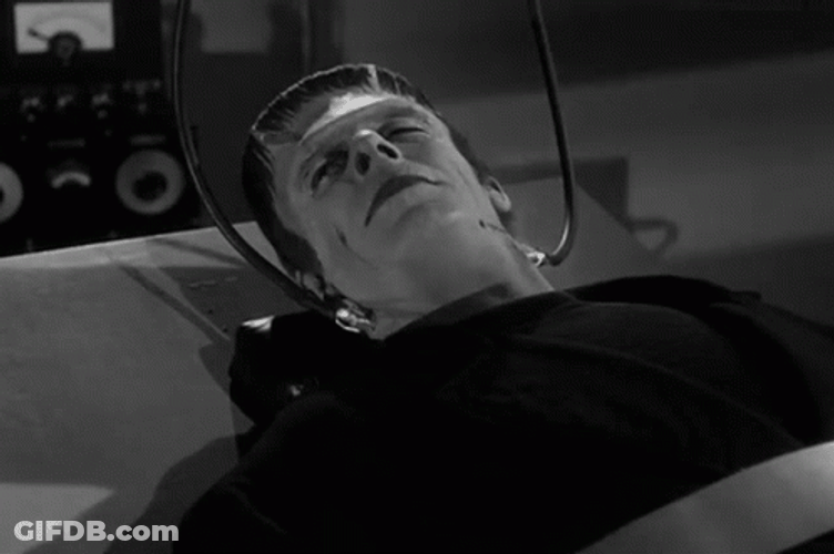 Frankenstein Monster Experiment Old Movie Clip GIF