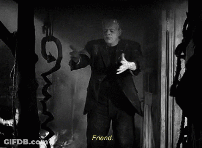 Frankenstein Monster Looking For Friend GIF