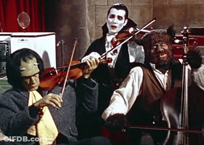 Frankenstein Monster Playing Violin GIF