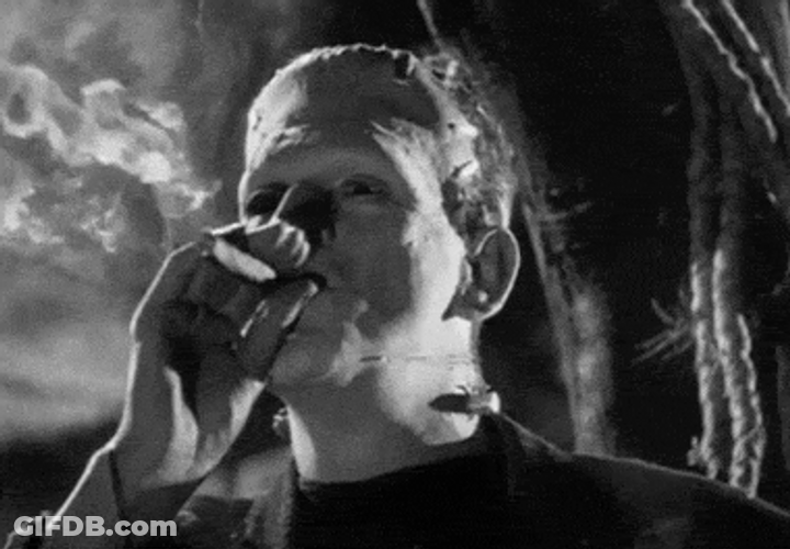Frankenstein Monster Smoking GIF