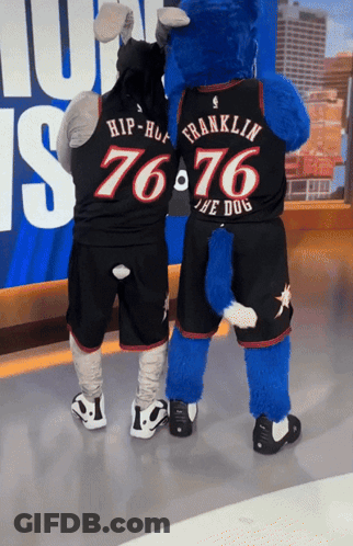 Franklin The Dog And Hip-Hop The Dog Pose For A Picture GIF