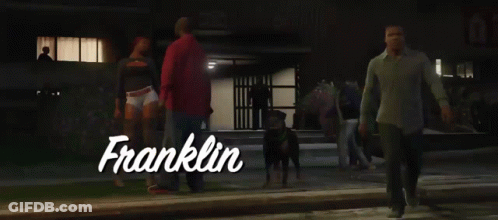 Franklin Walking Down Street GIF