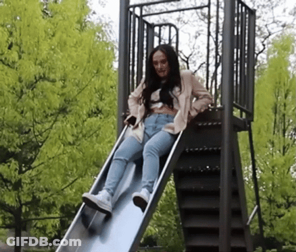 Franny Arrieta Going Down Slide GIF