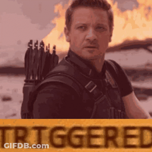 Frantic Hawkeye Jeremy Renner Triggered GIF