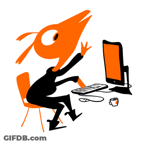 Frantic Smashing Computer Irritated Cartoon GIF