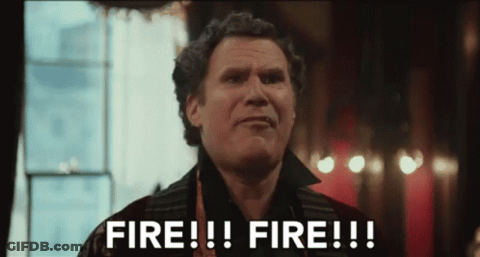Frantic Will Ferrell Screaming Wildfire GIF