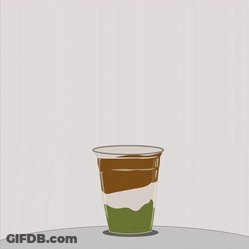 Frappe Day Drink With Straw And Cherry GIF