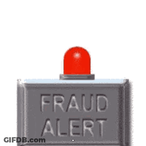 Fraud Alert Sign With Red Light GIF