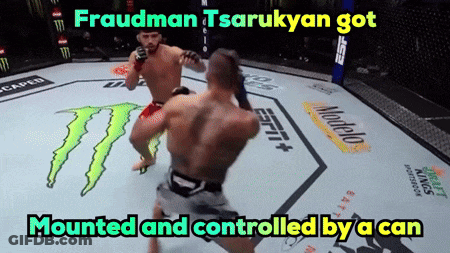 Fraudman Tsarukyan Mounted And Controlled By Can In Boxing Ring GIF