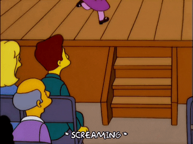 Frazzled Lisa Simpson Going Down The Stage GIF
