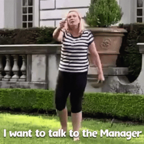 Freaked Karen Talk To Manager GIF
