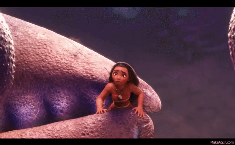 Freaked Out Moana And Tamatoa GIF