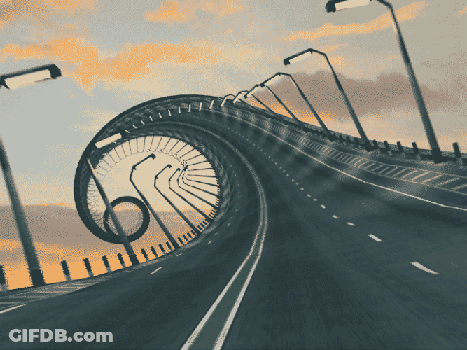 Freaky Long Spiral Highway Road GIF