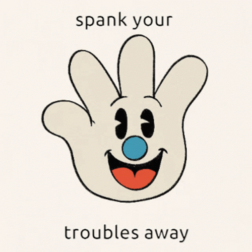 Freaky Spinning Cartoon Hand Spank Trouble Away GIF