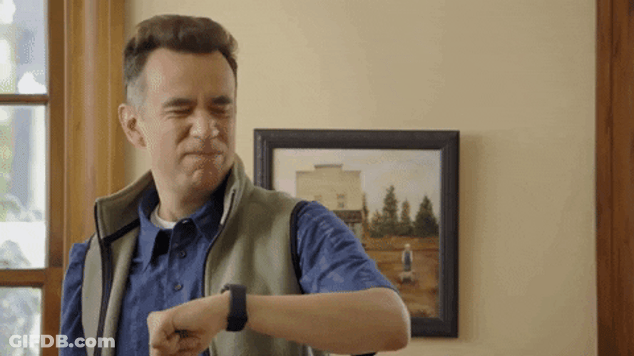 Fred Armisen Looking At Apple Watch GIF