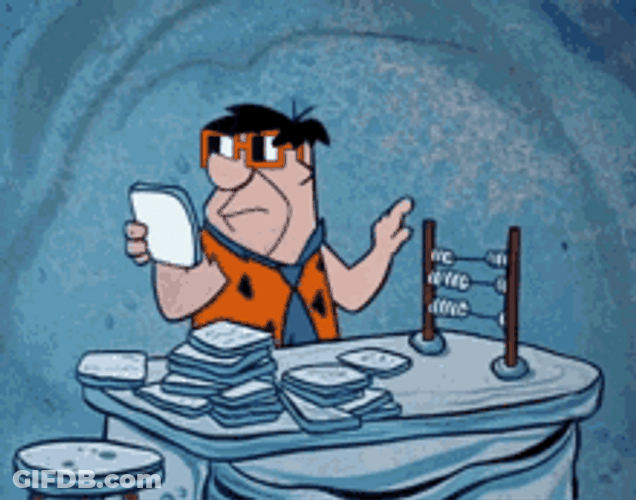 Fred Flintstone Counting With Abacus GIF