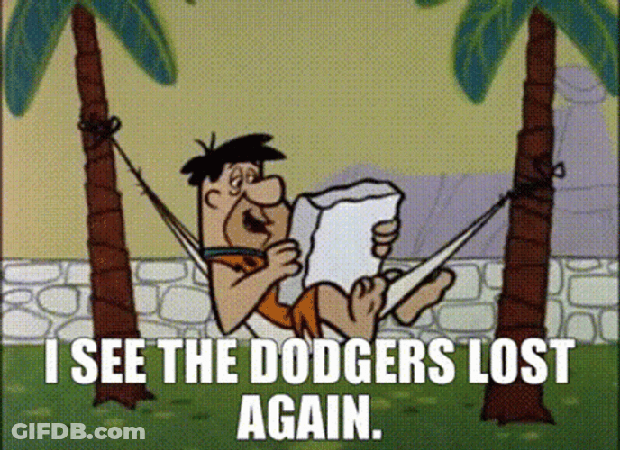 Fred Flintstone I See The Dodgers Lost Again GIF