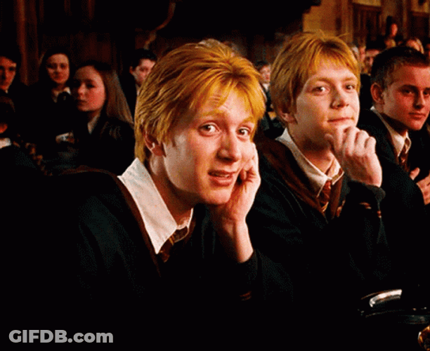 Fred Weasley Hands On Chin GIF