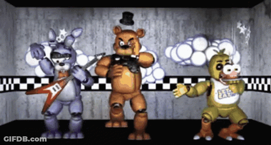 Fredbear Dancing Hardcore Rock GIF