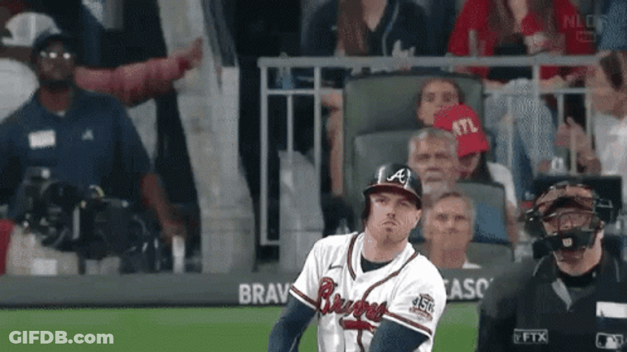 Freddie Freeman Anticipating A Catch GIF