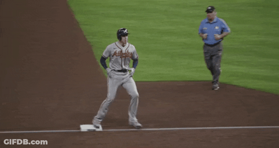 Freddie Freeman Running Across Field GIF