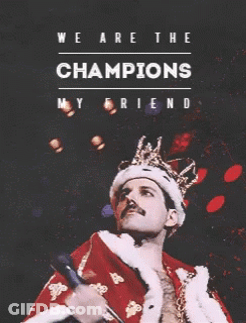 Freddie Mercury Champion Crown GIF