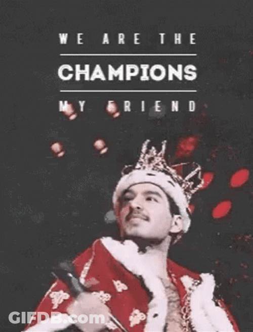 Freddie Mercury Champion GIF