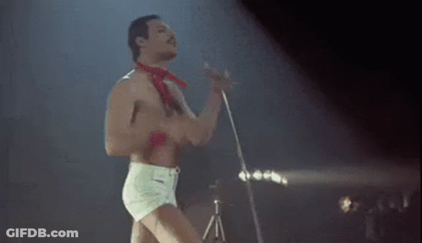 Freddie Mercury Fired Up Performance GIF