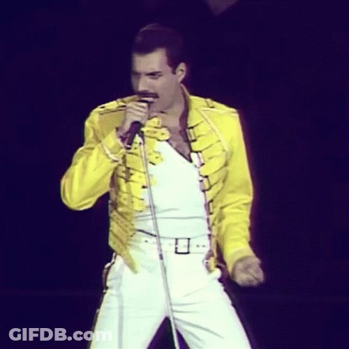 Freddie Mercury Queen Live At Wembley GIF