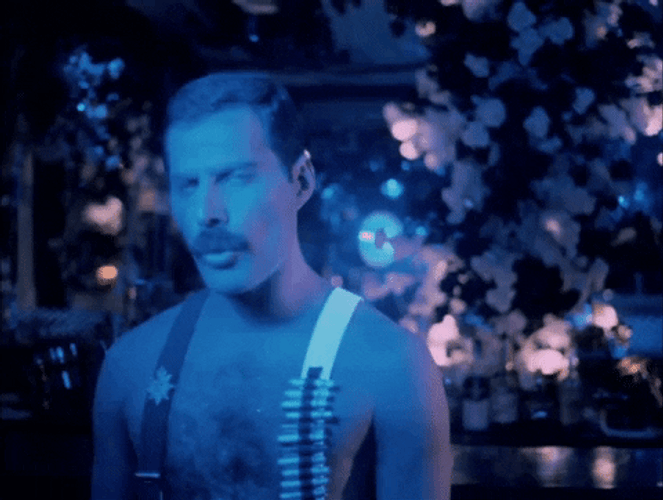 Freddie Mercury Red Eye Light GIF