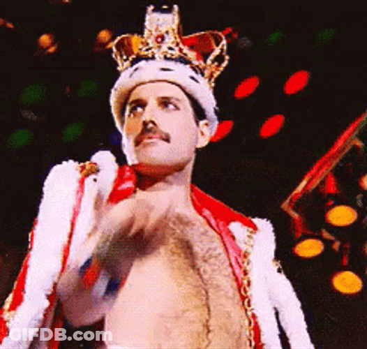 Freddie Mercury Removing Crown GIF