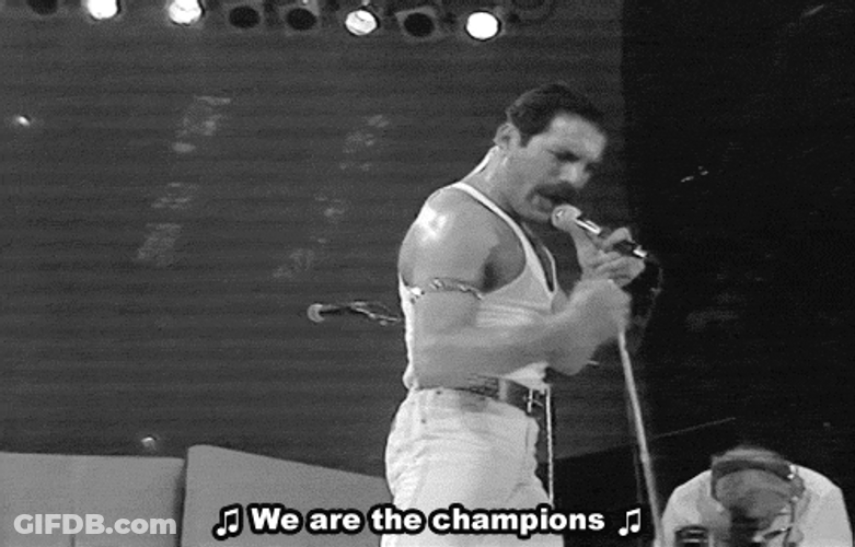 Freddie Mercury We Are The Champions GIF