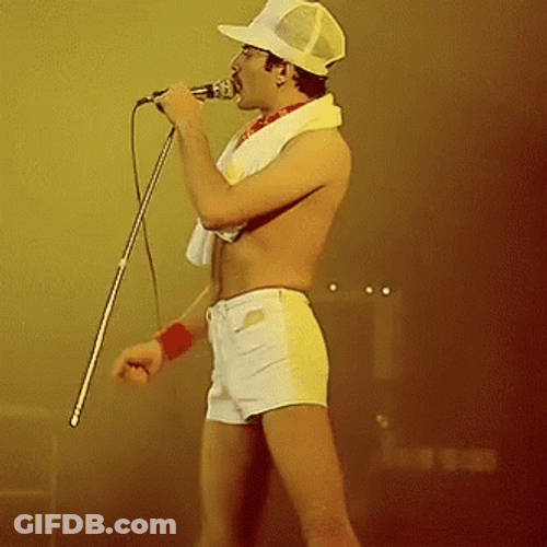 Freddie Mercury Wearing White Short GIF