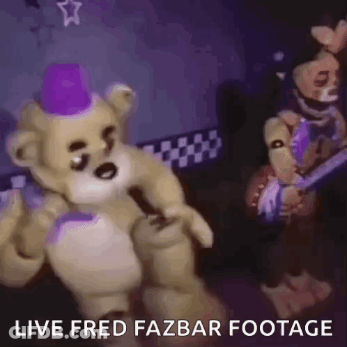 Freddy Fazbear From Five Nights At Freddy 'S Is Playing A Guitar In A Room . GIF
