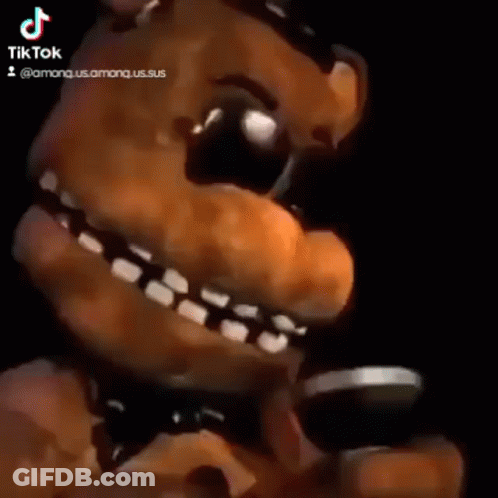 Freddy Fazbear From Five Nights At Freddy's With Sunglasses And Hat GIF