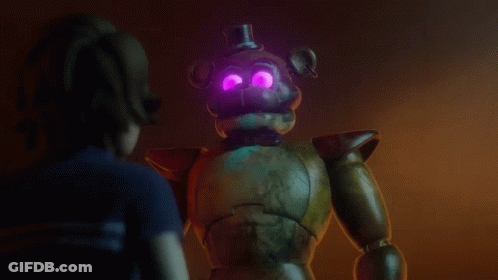 Freddy Fazbear From Five Nights At Freddy 'S With Glowing Eyes . GIF