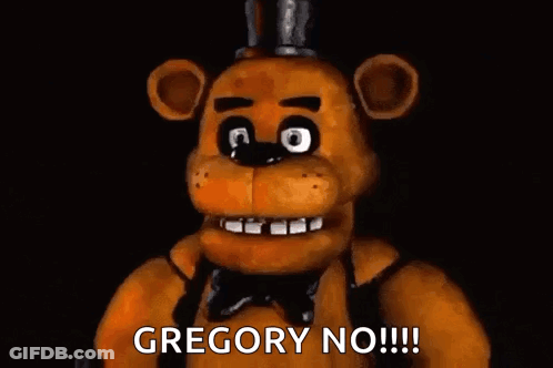 Freddy Fazbear With Braces Says Gregory No GIF