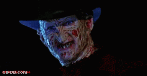 Freddy Krueger From A Nightmare On Elm Street With Mouth Open GIF