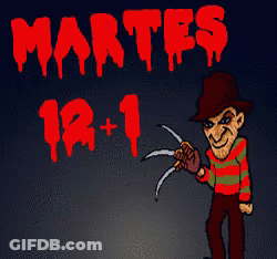 Freddy Krueger Holding Knife Martes 12-1 GIF