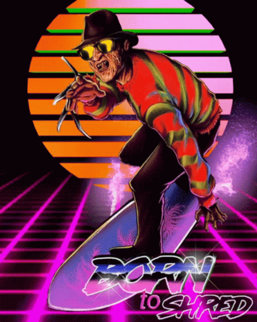 Freddy Krueger Neon Aesthetic Funny GIF