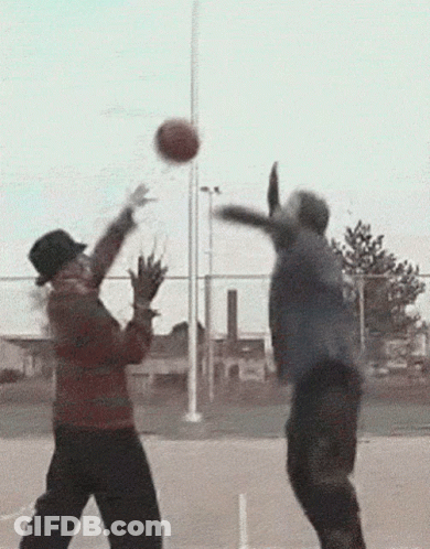 Freddy Krueger Playing Basketball With Jason Voorhees GIF