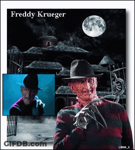 Freddy Krueger With Full Moon Behind Him GIF