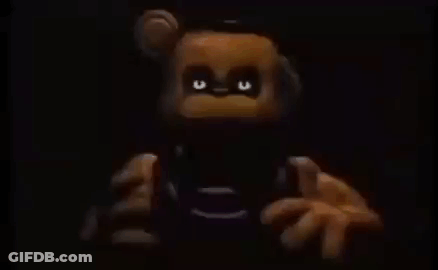 Freddy The Bear Holding Remote GIF