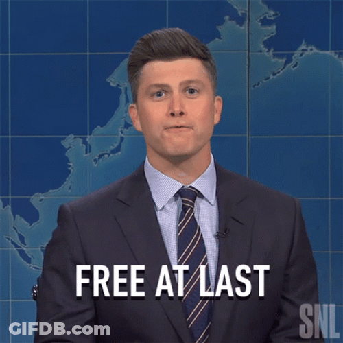 Free At Last Colin Jost SNL GIF
