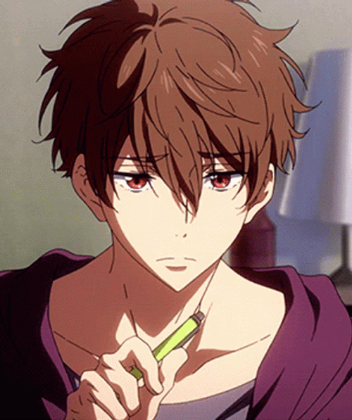 Free Cute Anime Boy Natsuya Kirishima Sighing GIF