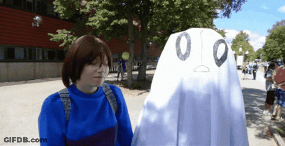 Free Ghost Hug Sad Girl GIF