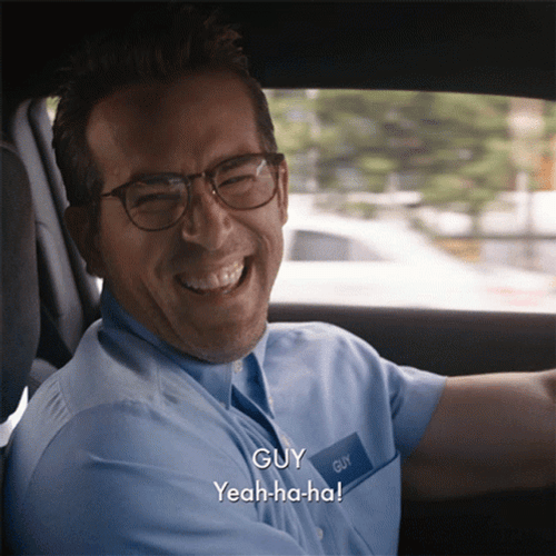 Free Guy Ryan Reynolds Hilarious Laugh GIF