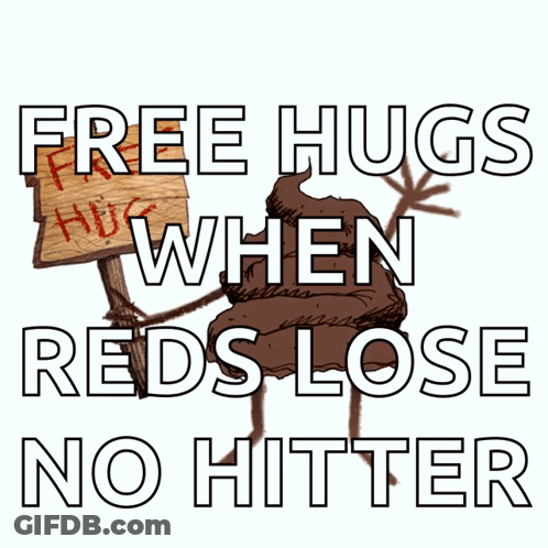 Free Hugs When Reds Lose No Hitter GIF