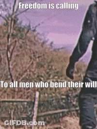Freedom Calling To Men Who Bend Their Wills GIF